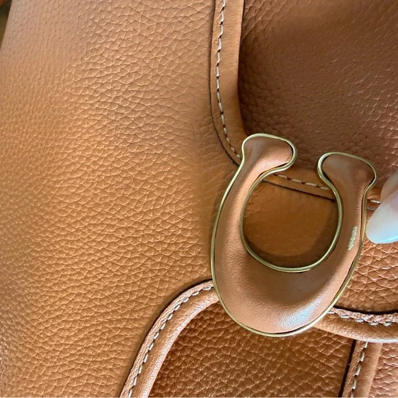 Coach Tabby Pebbled Leather Messenger 19 Faded Orange Crossbody Bag - Picture 4 of 16